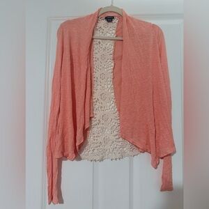 Women's Coral Open-Front Cardigan
